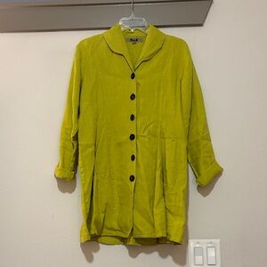 Flax Linen Chartreuse Jacket SZ P/US XS EUC